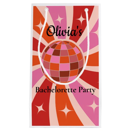 Custom Retro Disco Junggeselinnen-Abschied Kleine Geschenktüte (Vorderseite)