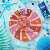 Custom Retro Disco Junggeselinnen-Abschied Pappteller (Party)