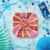 Custom Retro Disco Junggeselinnen-Abschied Pappteller (Party)