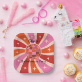 Custom Retro Disco Junggeselinnen-Abschied Pappteller (Party)