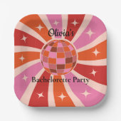 Custom Retro Disco Junggeselinnen-Abschied Pappteller (Vorderseite)