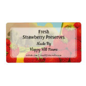 Custom Retro Erdbeeren Farm Art Canning Labels (Vorne)