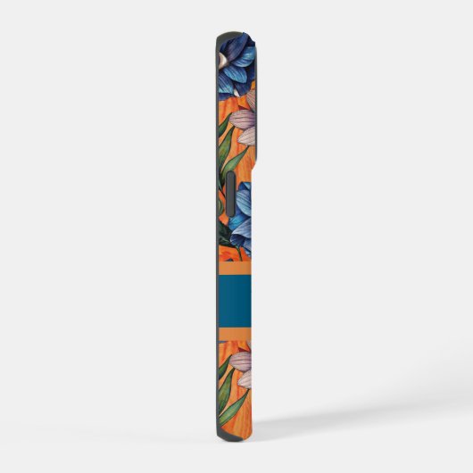 Custom Retro Floral Pattern iPhone Hülle (Rechte Seite)