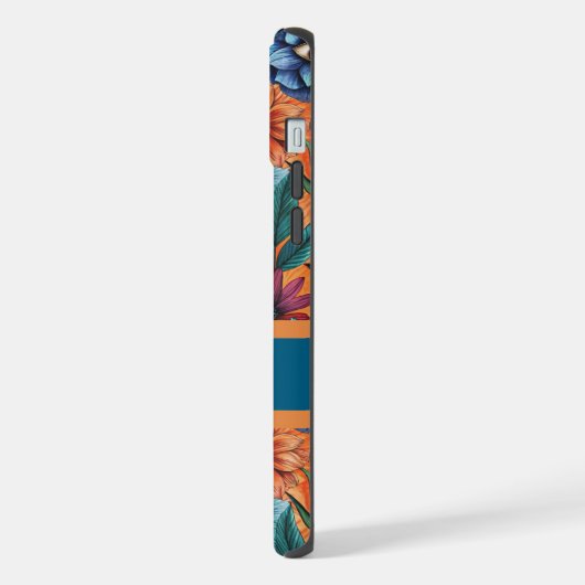 Custom Retro Floral Pattern iPhone Hülle (Linke Seite)