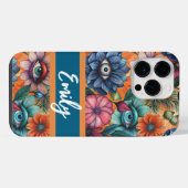 Custom Retro Floral Pattern iPhone Hülle (Rückseite (Horizontal))