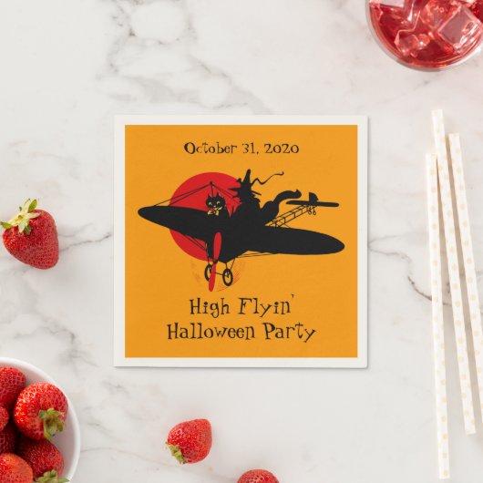 Custom Retro Flying Hexe Party Napkins Serviette (Beispiel)