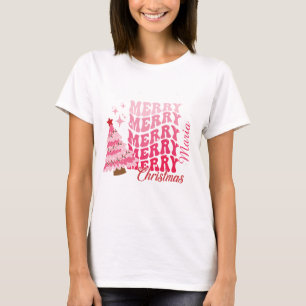 Custom Retro Frohe Weihnachts-T - Shirt
