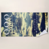 Custom Retro Funny OOO Summer Blue Sky Clouds Men  Strandtuch (Vorderseite)