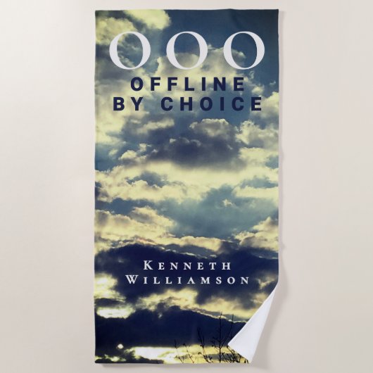 Custom Retro Funny OOO Summer Blue Sky Clouds Men  Strandtuch (Vorderseite)