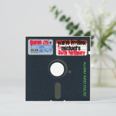 Custom Retro Game Birthday Invite Diskette 5.25 Einladung (Stehend Vorderseite)