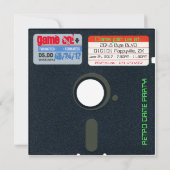 Custom Retro Game Birthday Invite Diskette 5.25 Einladung (Rückseite)