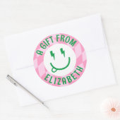 Custom Retro Girls Happy Face Birthday Stickers (Umschlag)