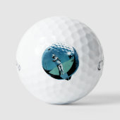 Custom Retro Golfer Logo Graphic Personalized Golfball (Vorderseite)