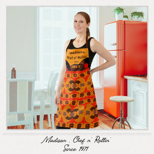 Custom Retro Groovy 60's 70's Bubbles Muster Schürze