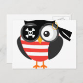 Custom Retro Halloween Pirate Owl Postkarte (Vorne/Hinten)