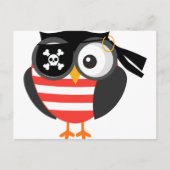 Custom Retro Halloween Pirate Owl Postkarte (Vorderseite)