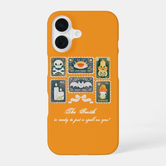 Custom Retro Halloween Spooky Season Pumpkin Brief iPhone 16 Hülle (Rückseite)