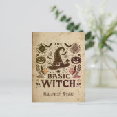 Custom Retro Hexenhut Zauberkern-Halloween Postkarte (Stehend Vorderseite)