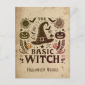 Custom Retro Hexenhut Zauberkern-Halloween Postkarte (Vorderseite)