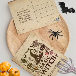 Custom Retro Hexenhut Zauberkern-Halloween Postkarte