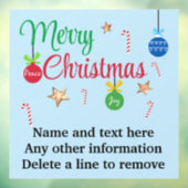 Custom Retro Holiday Merry Christmas 12x12 Fensteraufkleber (Blatt 3)