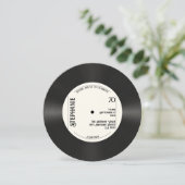 Custom Retro Imitate Vinyl Record Music 70. Geburt Einladung (Stehend Vorderseite)