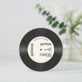 Custom Retro Imitate Vinyl Record Taufe Einladung (Stehend Vorderseite)