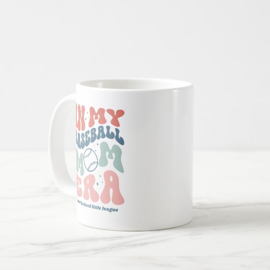 Custom Retro "In My Baseball Mama Ära" Kaffeetasse (Vorderseite Links)