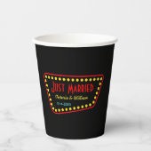 Custom Retro Just Married Wedding Paper Cups Pappbecher (Vorderseite)