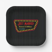 Custom Retro Just Married Wedding Paper Teller (Vorderseite)