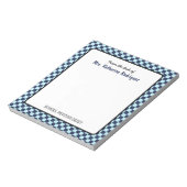 Custom Retro Karo Pattern School Psychologin Notizblock (Rotiert)