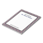 Custom Retro Karo Pattern School Psychologin Notizblock (Rotiert)