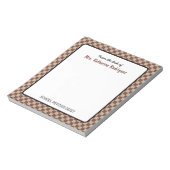 Custom Retro Karo Pattern School Psychologin Notizblock (Rotiert)