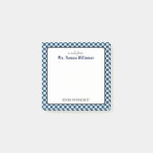 Custom Retro Karo Pattern School Psychologin Post-it Klebezettel (Vorderseite)