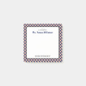 Custom Retro Karo Pattern School Psychologin Post-it Klebezettel (Vorderseite)