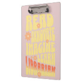 Custom Retro Librarian Read, Innovative, Imagine, Klemmbrett (Links)