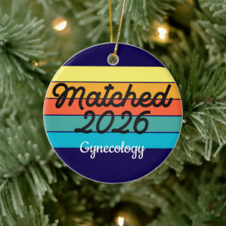 Custom Retro Match Day 2025 Medical Residency Keramik Ornament