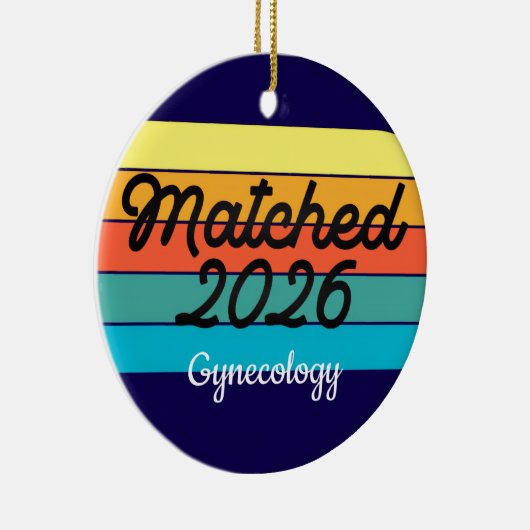 Custom Retro Match Day 2025 Medical Residency  Keramik Ornament (Rechts)