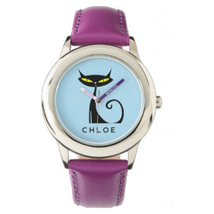 Custom Retro Mitte Jahrhundert Moderne Atomenkatze Armbanduhr