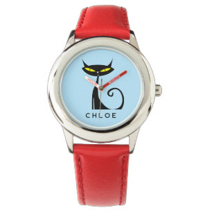 Custom Retro Mitte Jahrhundert Moderne Atomenkatze Armbanduhr