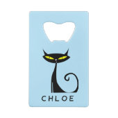 Custom Retro Mitte Jahrhundert Moderne Atomenkatze Geldbeutel Flaschenöffner (Rückseite)