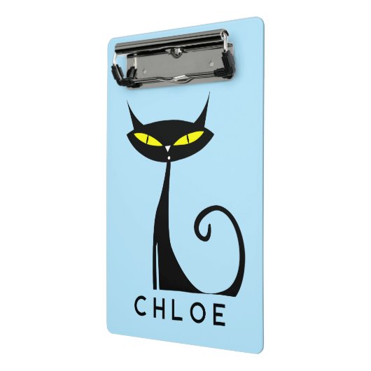 Custom Retro Mitte Jahrhundert Moderne Atomenkatze Mini Klemmbrett (Gewinkelt2)