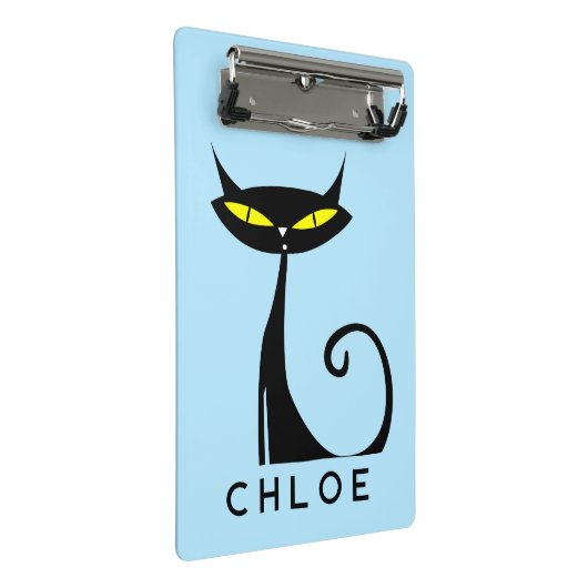 Custom Retro Mitte Jahrhundert Moderne Atomenkatze Mini Klemmbrett (Schrägansicht)