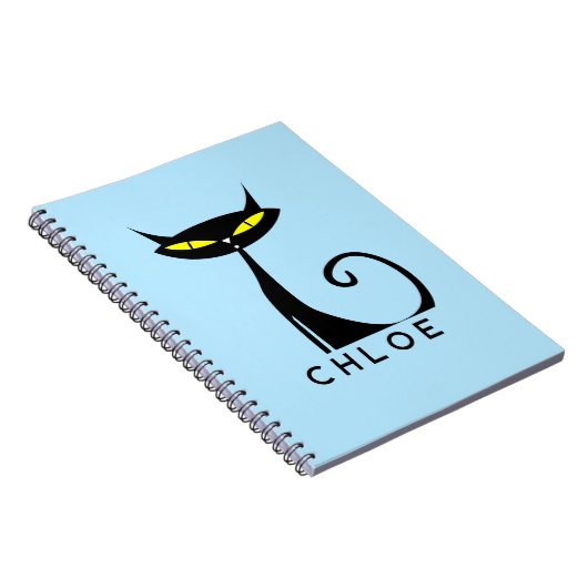 Custom Retro Mitte Jahrhundert Moderne Atomenkatze Notizblock (Rechte Seite)