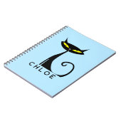 Custom Retro Mitte Jahrhundert Moderne Atomenkatze Notizblock (Linke Seite)