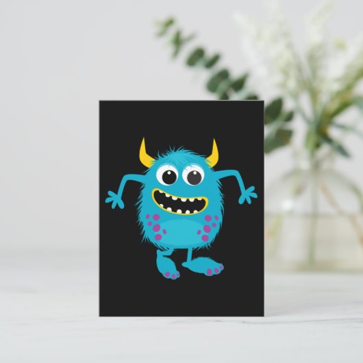 Custom Retro Monster Postkarte (Stehend Vorderseite)