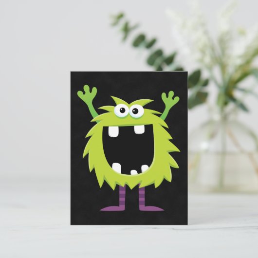 Custom Retro Monster Postkarte (Stehend Vorderseite)