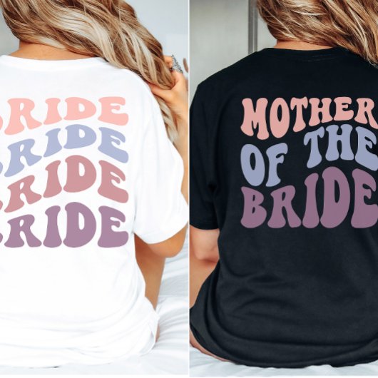 Custom Retro Mutter der Braut Wedding Party T-Shirt