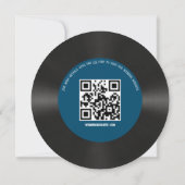 Custom Retro Navy Imitate Vinyl Record Hochzeit Einladung (Rückseite)