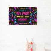 Custom Retro Neon 80’s Birthday Adult Banner (InSitu)